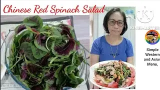 How to make Chinese Red Spinach Salad (Yin-choi)
