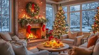 Snowy Holiday Home Ambience 🎄 Relaxing Jazz Music for Reading & Productivity