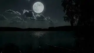 🌌 Rain Under the Glowing Full Moon Peaceful Lake Ambience for Sleep Meditation and Serenity 10 Hours