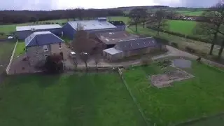 Drone shots of sheep farm in Scotland