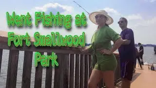 Went fishing at Fort Smallwood Park, then swimming at Cascade Trail at Patapsco Park