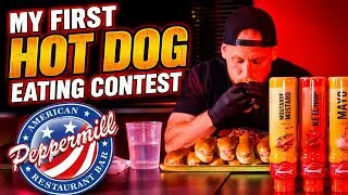 MY FIRST HOT DOG EATING CONTEST! EATING FOR CHARITY AT BAR & RESTAURANT PEPPERMILL!