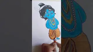 Little krishna drawing easy/krishna drawing#shorts#viral #krishnadrawing#anisha