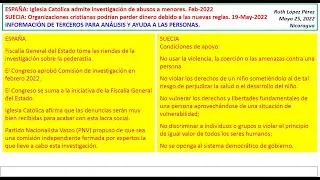 Espa&ntilde;a Crea Comision AbuSex Menores. Suecia: Detalle de Restricciones para dar Dinero a Religiones