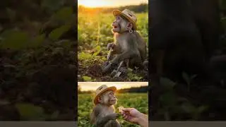 save forest and save animal bandar ka ghar jangal ko nikala gya or vo khet me kam kar rha tha #save