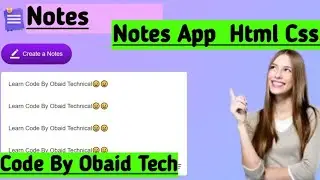 How To Build/Create Notes App Html css and Javascript|Note App| hindi Javascript Project|Portfolio