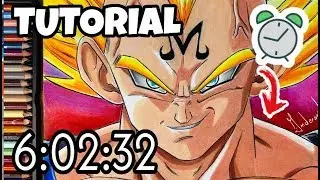 TUTORIAL - Real time drawing Majin Vegeta - Dragon Ball z