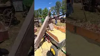 Farm engine grinding up some corn 🚜 Boonville Missouri Tractor Show #engine #corn #shorts