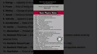 All of Basic Physics on ONE PAGE! 📘✨#Physics #BoardExams #StudyNotes #QuickRevision