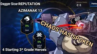 Epic Seven - Dagger Sicar Reputation - Azimanak Hunt 13 - 4 Starting 3 Star Heroes