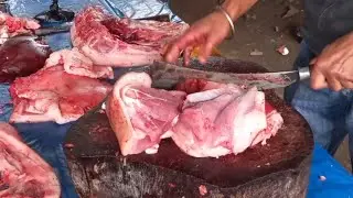 Pork  Meat Cutting & Selling Process || Best Commercial Butchery Skills in India.