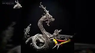 Dragon Sculpture Rick wire art Process