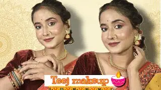 HARITALIKA TEEJ MAKEUP | GANESH CHATURTHI LOOK | INDIAN FESTIVE MAKEUP 