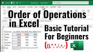 Order of Operations with Parentheses and Exponents | PEMDAS | Excel Basic Tutorial | Beginners Guide