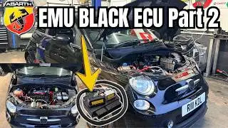 Гоночный автомобиль ABARTH: показана установка ЭБУ EMU BLACK.