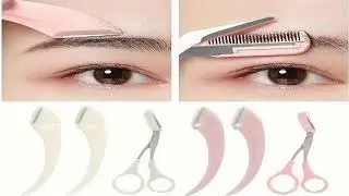 Eyebrow Trimmer Set, Curved Eyebrow Razor, Eyebrow Scissors With Comb, Convenient Easy Bea