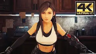 Тифа готовит напитки для Клауда в баре | Final Fantasy 7 Remake Intergrade PS5 (4K 60FPS)