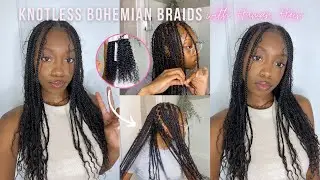 Knotless Bohemian/Goddess Braids with HUMAN Hair | Beginner Friendly Tutorial