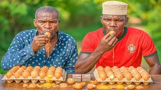Grandpa Said He Can Beat Me at Eating 30 Raw Eggs...So We Tried (Winner Gets TZS 50,000) 🥚💰
