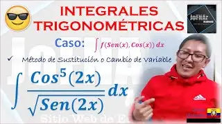 Integral Trigonométrica por Cambio de Variable: Cos^5(2x)/raiz(Sen(2x)) dx - Clase Virtual