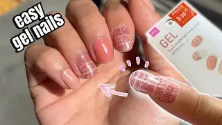 Easiest DIY Gel Nails | Daiso semi cured gel stickers