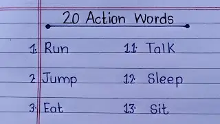 20 Action Words in English | Action Verbs for Kids | English Vocabulary