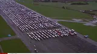Aerial footage shows scale of massive lorry park at Manston airport