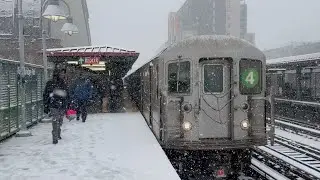 R62A, R142, & R142A 4 Trains at Kingsbridge Road in the Snow