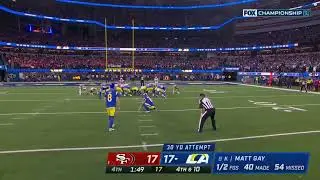 Matt Gay makes 30 Yard Field Goal puts the Rams up by 3 with one minute left