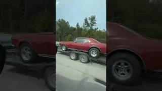 OBS Chevy SWB pulling a sweet Camaro on a drag pack. Arkansas HWY @burge5