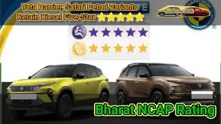 Tata Harrier, Safari Petrol Variants Retain Diesel Five-Star ⭐⭐⭐⭐⭐ BharatNCAP Rating #motorcarindia 