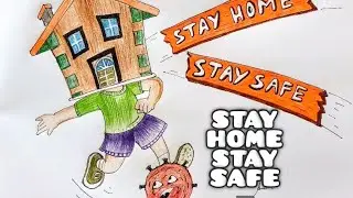 Stay home stay safe / how to make corona poster / corona poster