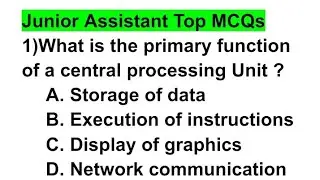 Junior Assistant Computer Top MCQs | 03 Days Computer Revision Target | Expected Questions 