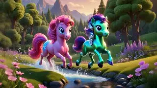 Four Magic Ponies Gallop in Glitter | Fantasy Song for Kids | Nursery Rhymes and Baby Songs
