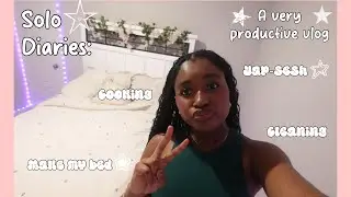 Solo Diaries: A very productive vlog ☁️🌸🩷 | cleaning my room + cooking + yap sesh + more. | 