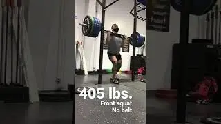 184 kg. / 405 lb. front squat @ 87 kg. / 193 lbs. BW (no belt)
