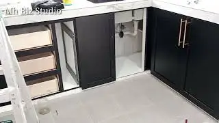 Wall & Base Cabinet || Black & White || Shaker Design