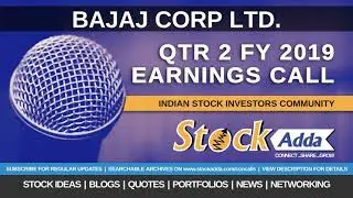 Bajaj Corp Ltd Investors Conference Call Qtr2 FY19