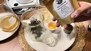 immortal dew gu shu cha - west china tea - late night tea drinking vibes (yes I burned myself again)