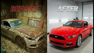 Rebuilding a Wrecked Ford Mustang V6 2015! ASMR car restoration