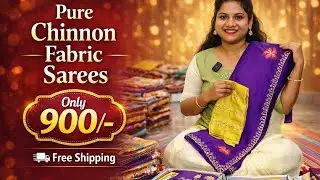 Pure chinnon fabric sarees 