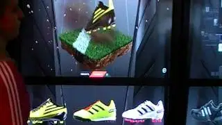 ISE 2011 adidas intel touch screen interactive wall www.touchfoils.com