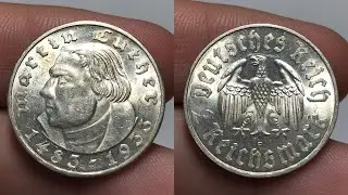 Монета 3 рейха! 2 рейхсмарки 1933 450-летие Мартина Лютера!