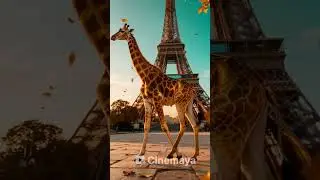 Giraffe at the Eiffel Tower: Surreal Paris Moment 🦒