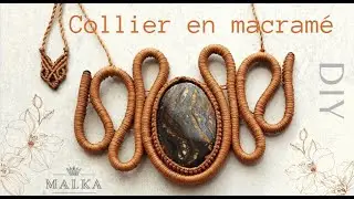 Tutoriel de collier en macramé | Collier en macramé avec pierre | French Version