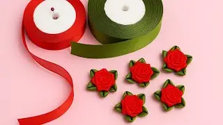 رز روبانی دست‌سازآسان و زیبا 