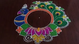 New year special rangoli design (5×1) dot's....