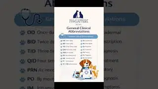 General Clinical Abbreviations. #veterinary #vettips #vetstudent #clinicalpractice 