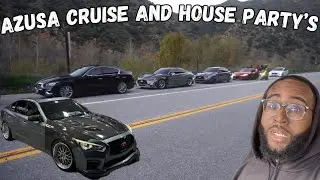 AZUSA CRUISE WITH MY INFINITI Q50 3.7 AND A HOUSE PARTY!!! | THE MOST RANDOM VIDEO I MADE SO FAR LOL