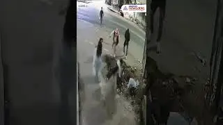 Biker Couple Falls Into Open Drain in Ashoknagar, MP | CCTV Footage Goes Viral